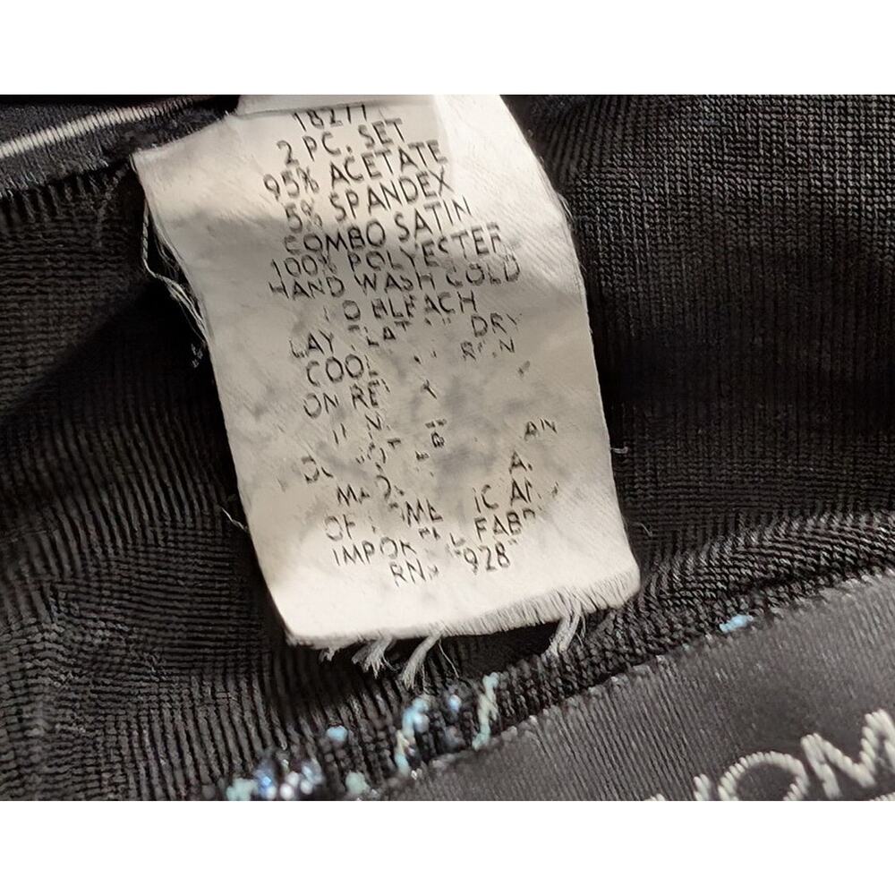Alex Evenings 2 Piece Set Jacket Shell Black Blue Glitter Women's Size 2X - Picture 8 of 8